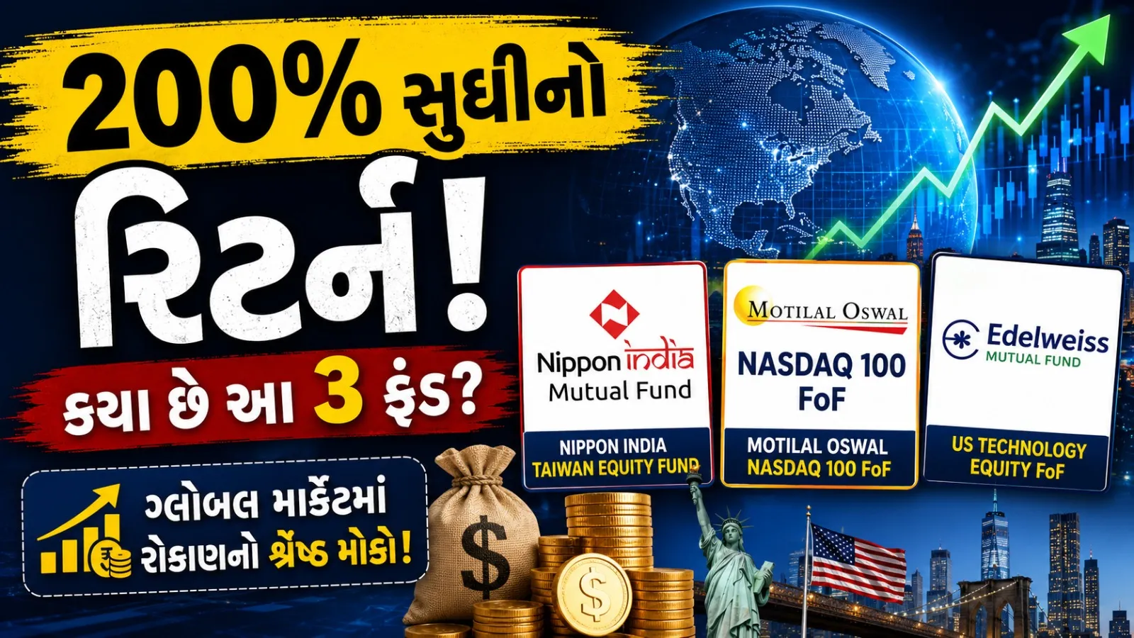 ગ્લોબલ માર્કેટમાં રોકાણ કરવા માંગો છો?  આ 3 ઇન્ટરનેશનલ મ્યુચ્યુઅલ ફંડે 1 વર્ષમાં આપ્યું 200% સુધીનું રિટર્ન