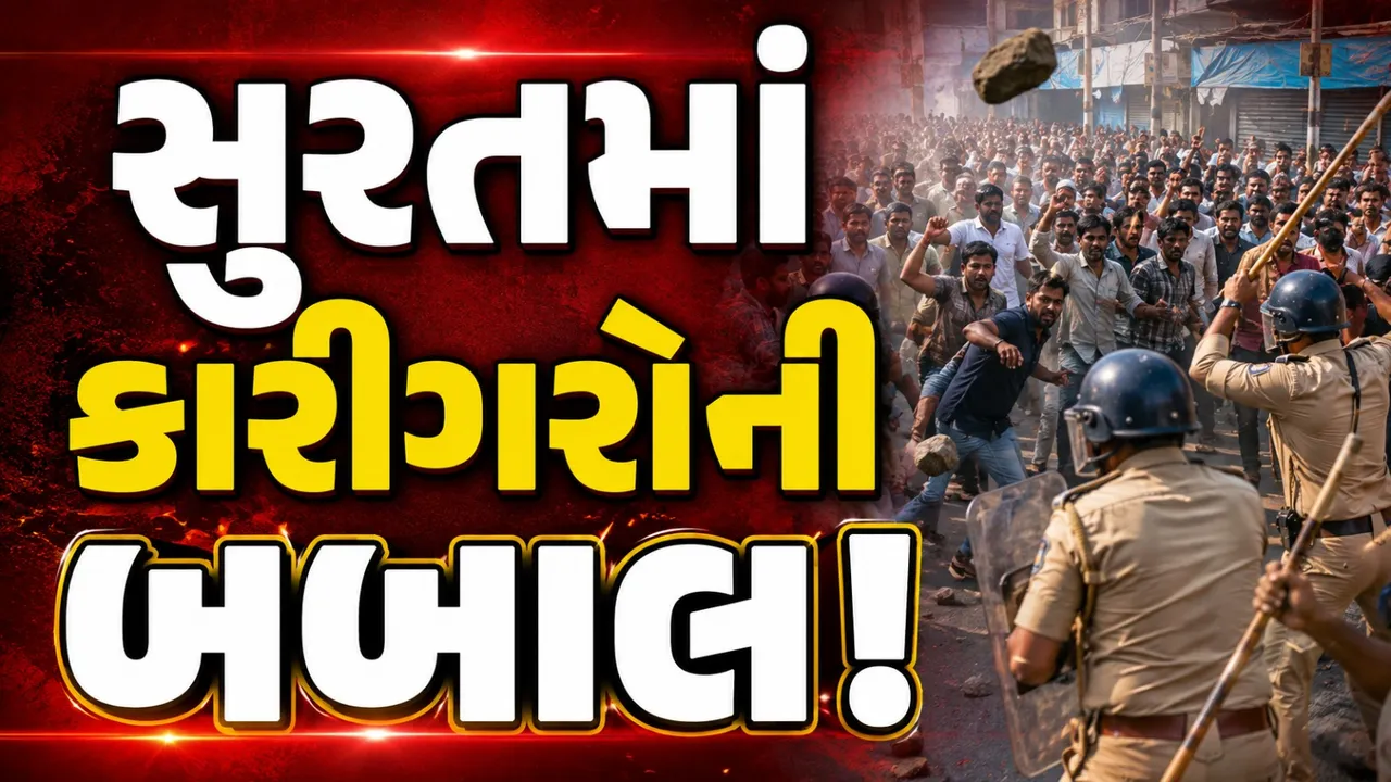 સુરતમાં કારીગરોની હડતાળમાં પથ્થરમારો, 500 લોકો સામે ગુનો
