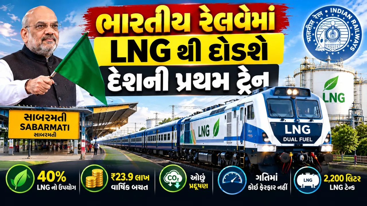 LNGથી દોડશે દેશની પ્રથમ ટ્રેન! સાબરમતીથી 27મીએ થશે પ્રસ્થાન, જાણો ખાસિયતો