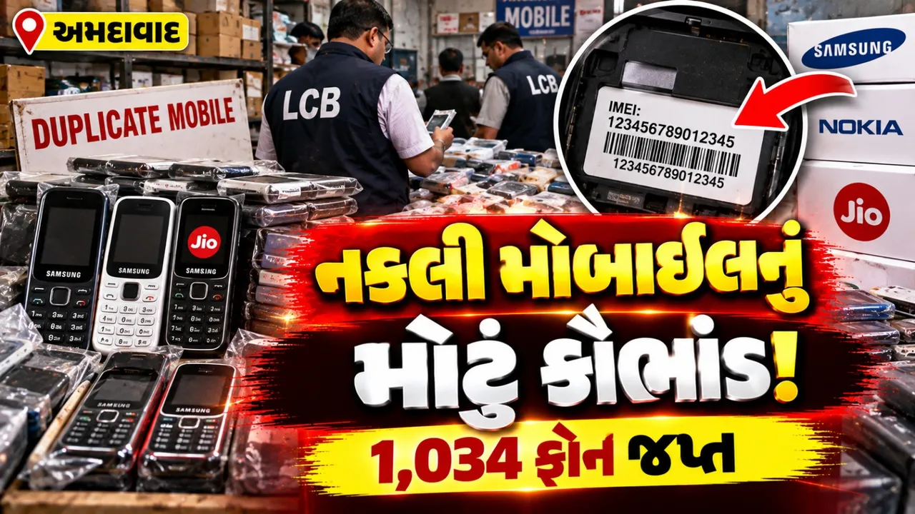 અમદાવાદમાં નકલી મોબાઈલનું મોટું કૌભાંડ! 1,034 ફોન જપ્ત, 6થી વધુ શખ્સો સામે કાર્યવાહી