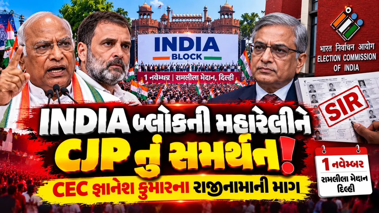 INDIA બ્લોકની મહારેલીને CJPનું સમર્થન, CEC જ્ઞાનેશ કુમારના રાજીનામાની માગ