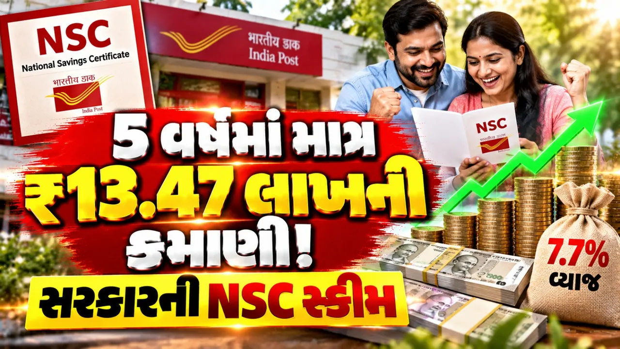 ₹30 લાખ રોકશો તો 5 વર્ષમાં મળશે ₹43.47 લાખ, જાણો NSC સ્કીમનું ગણિત