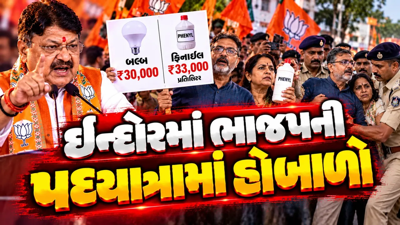 ‘30 હજારનો બલ્બ, 33 હજારનું ફિનાઈલ’નું પોસ્ટર જોઈ મંત્રી વિજયવર્ગીય નારાજ, દંપતી પોલીસ કસ્ટડીમાં
