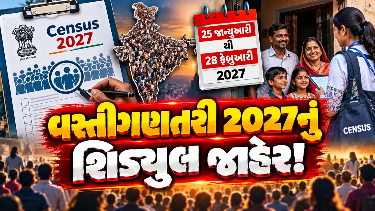 વસ્તીગણતરી 2027નું શિડ્યૂલ જાહેર: 25 જાન્યુઆરીથી 28 ફેબ્રુઆરી સુધી ગણતરી, જાણો કોને અલગ સમયપત્રક