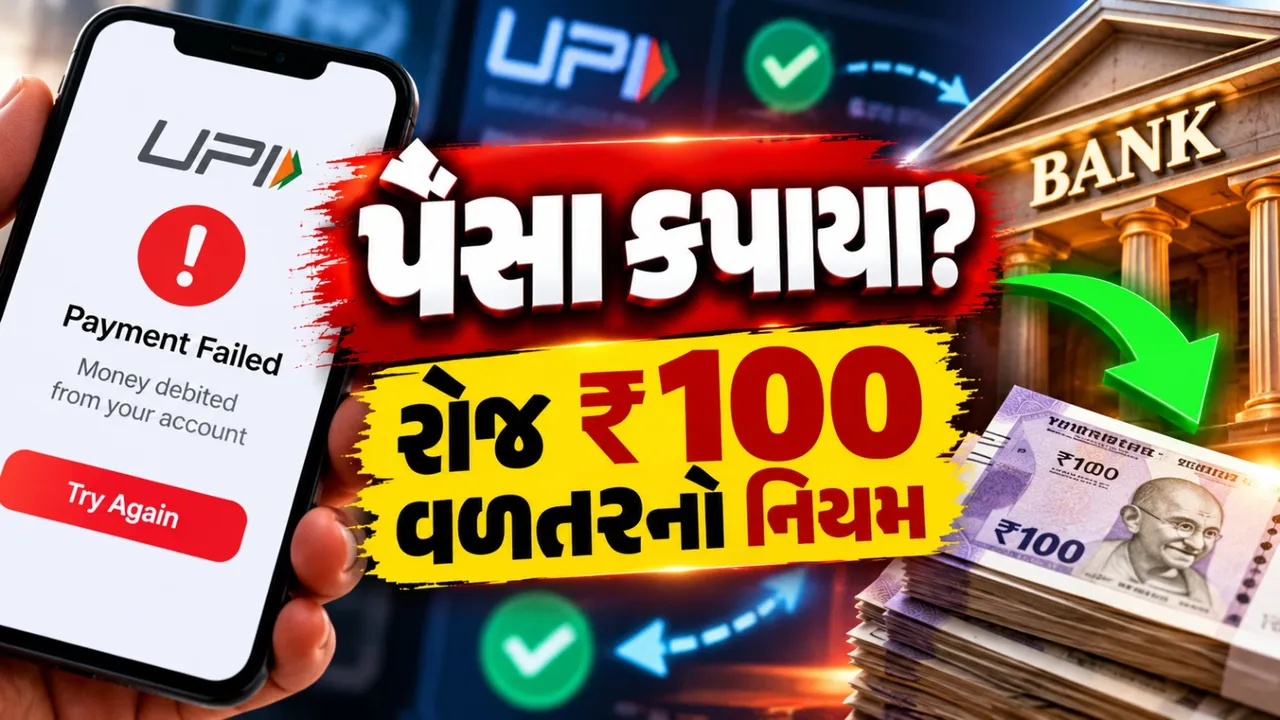 UPI પેમેન્ટ ફેલ થયું અને પૈસા કપાયા? જાણો ક્યારે મળશે રિફંડ અને રોજના ₹100 વળતરનો નિયમ