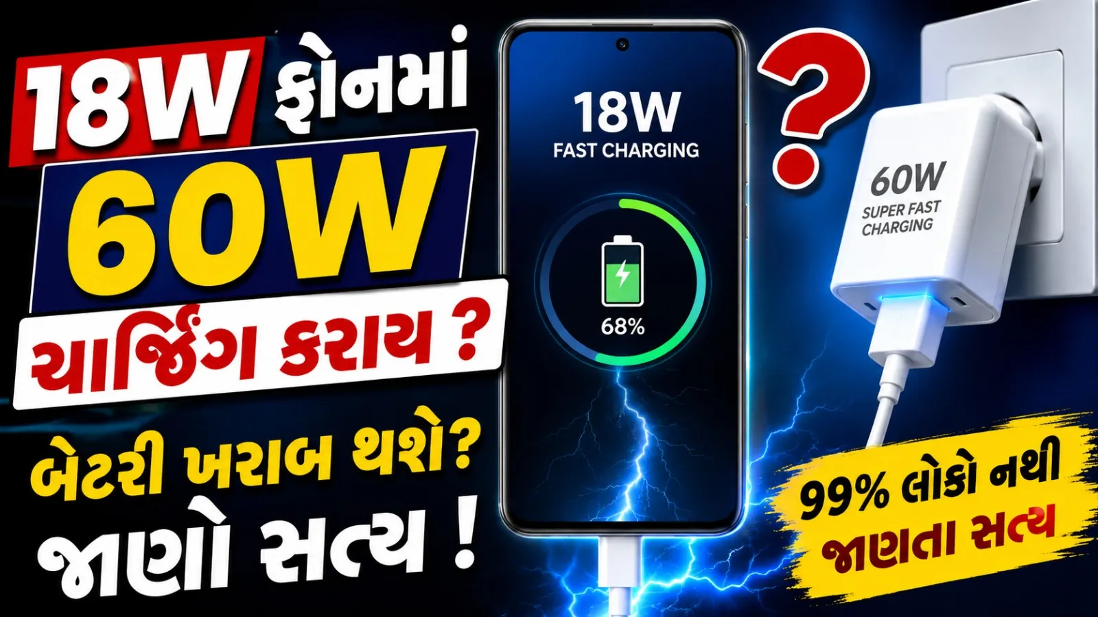 Phone Charging Tips: હાઈ વોટ ચાર્જરથી બેટરી ખરાબ થાય છે ? નિષ્ણાતો શું કહે છે !