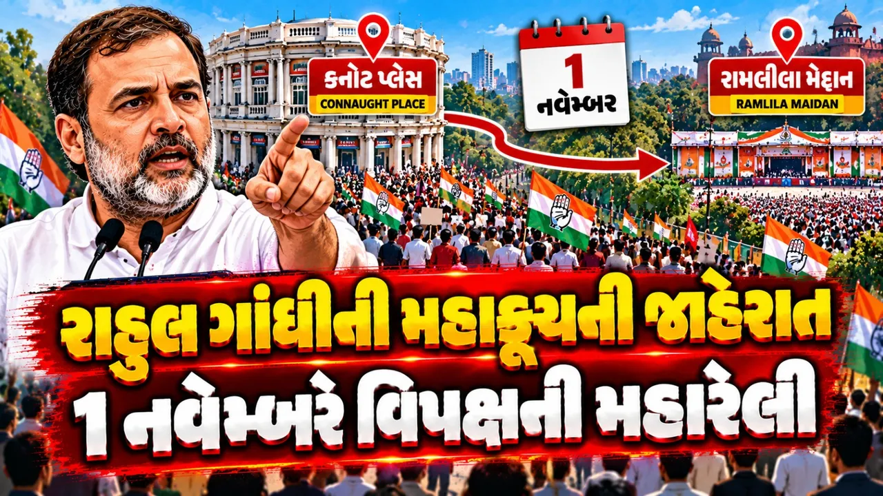 દિલ્હીમાં વિપક્ષનું શક્તિપ્રદર્શન, કનોટ પ્લેસથી રામલીલા મેદાન સુધી રાહુલ ગાંધીની કૂચ