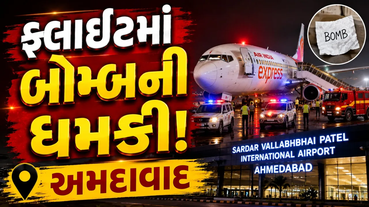 અમદાવાદ એરપોર્ટ પર બોમ્બની ધમકી, Air India Expressનું ઇમરજન્સી લેન્ડિંગ