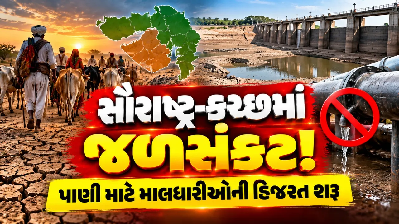 સૌરાષ્ટ્ર-કચ્છના 11 જિલ્લામાં જળસંકટના એંધાણ, સૌની યોજનાનું પાણી બંધ હોવાનો દાવો