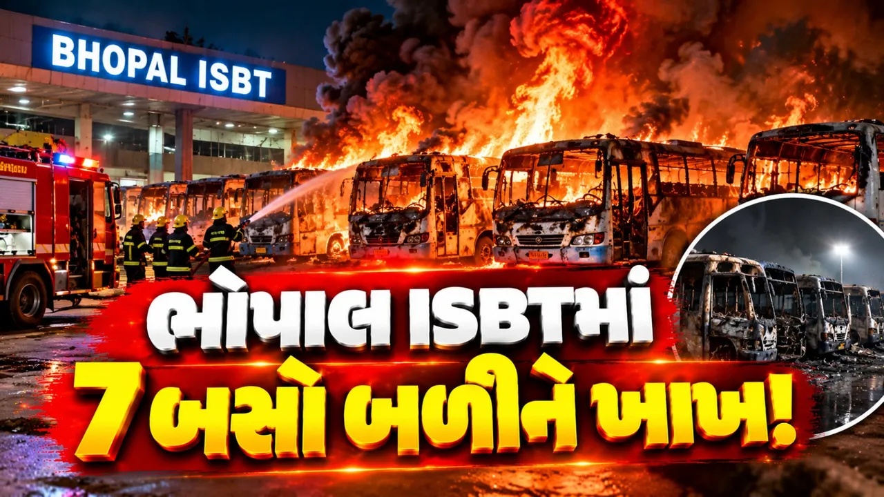 ભોપાલ ISBTમાં ભીષણ આગ, 7 બસો બળીને ખાખ; અમદાવાદ-સુરતની ટ્રિપ્સ રદ