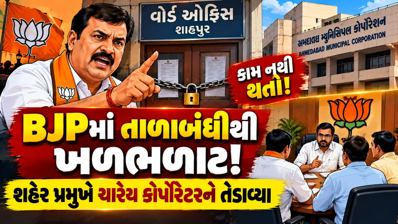 અમદાવાદ BJPમાં તાળાબંધીથી ખળભળાટ, શાહપુરના ચારેય કોર્પોરેટરને શહેર પ્રમુખે તેડાવ્યા