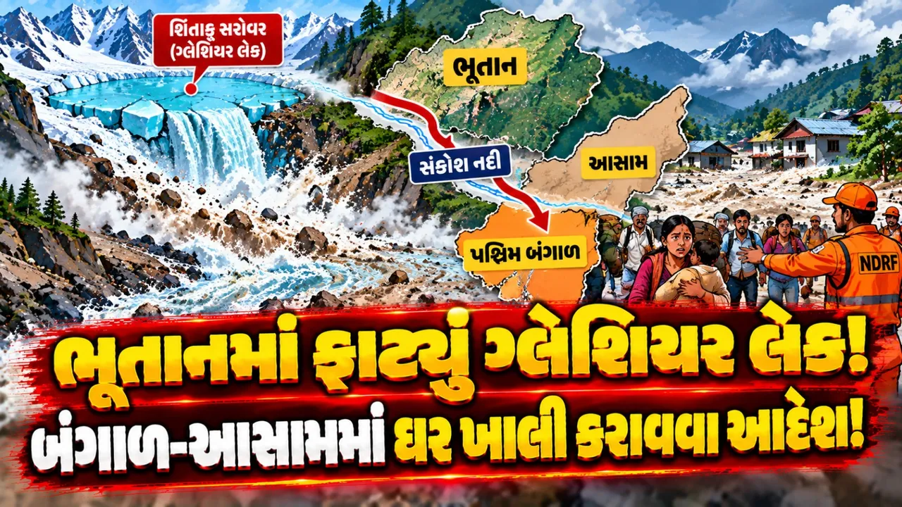ભૂતાનમાં ગ્લેશિયર લેક ફાટતાં બંગાળ-આસામમાં હાઈ એલર્ટ, 10 હજારથી વધુ લોકોનું સ્થળાંતર