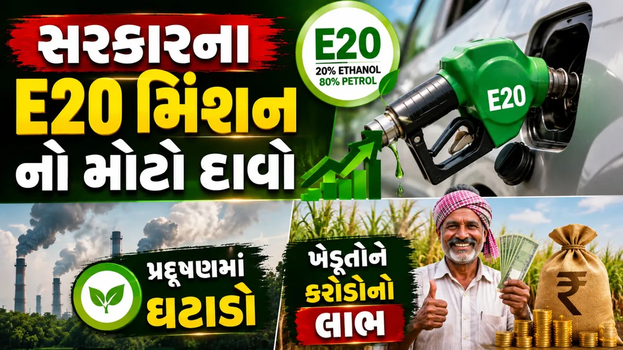 E20 માસ્ટરપ્લાનથી ભારતને મોટો ફાયદો! તેલની આયાત ઘટી, ખેડૂતોને કરોડોનો લાભ