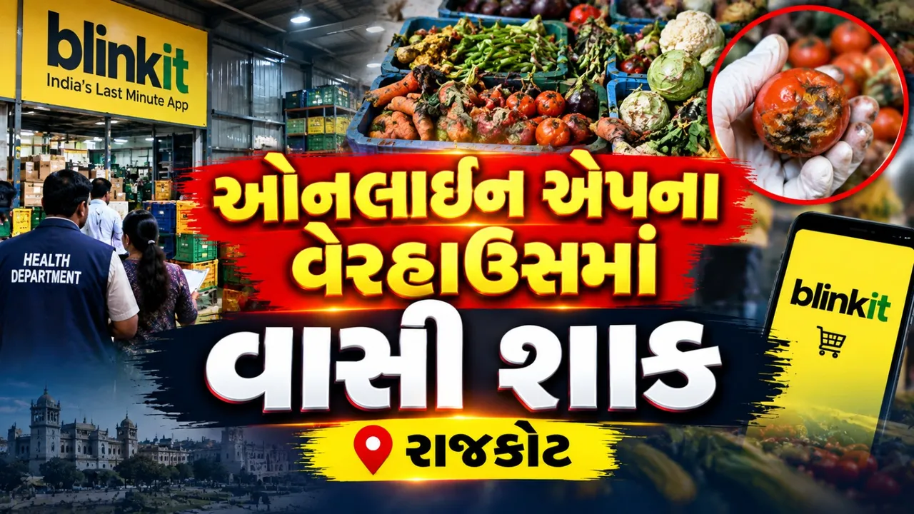 રાજકોટમાં ઓનલાઈન એપના વેરહાઉસમાંથી 596 કિલો વાસી શાકભાજી જપ્ત