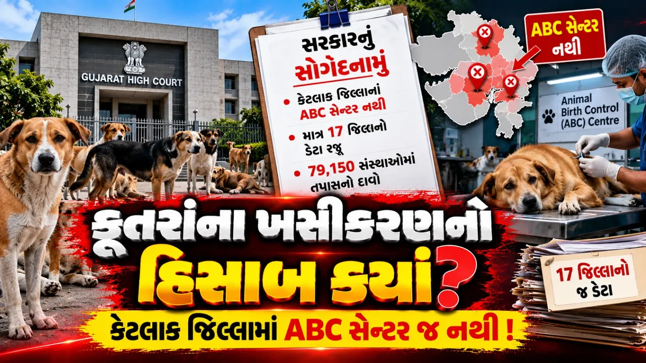 ગુજરાતમાં રખડતાં કૂતરાંના ખસીકરણ પર હાઇકોર્ટના સવાલ, 17 જિલ્લાનો જ ડેટા રજૂ થતાં નારાજગી