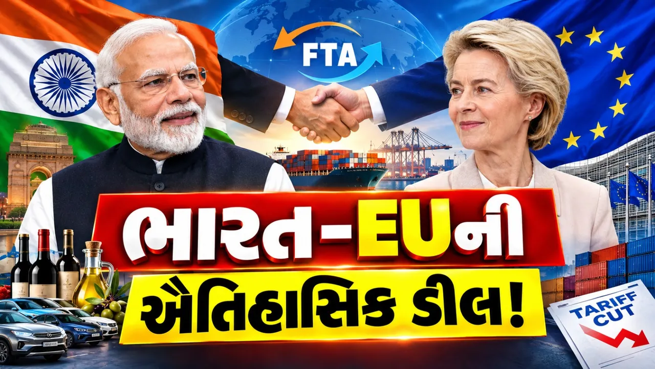 ભારત-EU વચ્ચે ઐતિહાસિક FTA! 96.6% યુરોપિયન માલ પર ટેરિફ ઘટશે