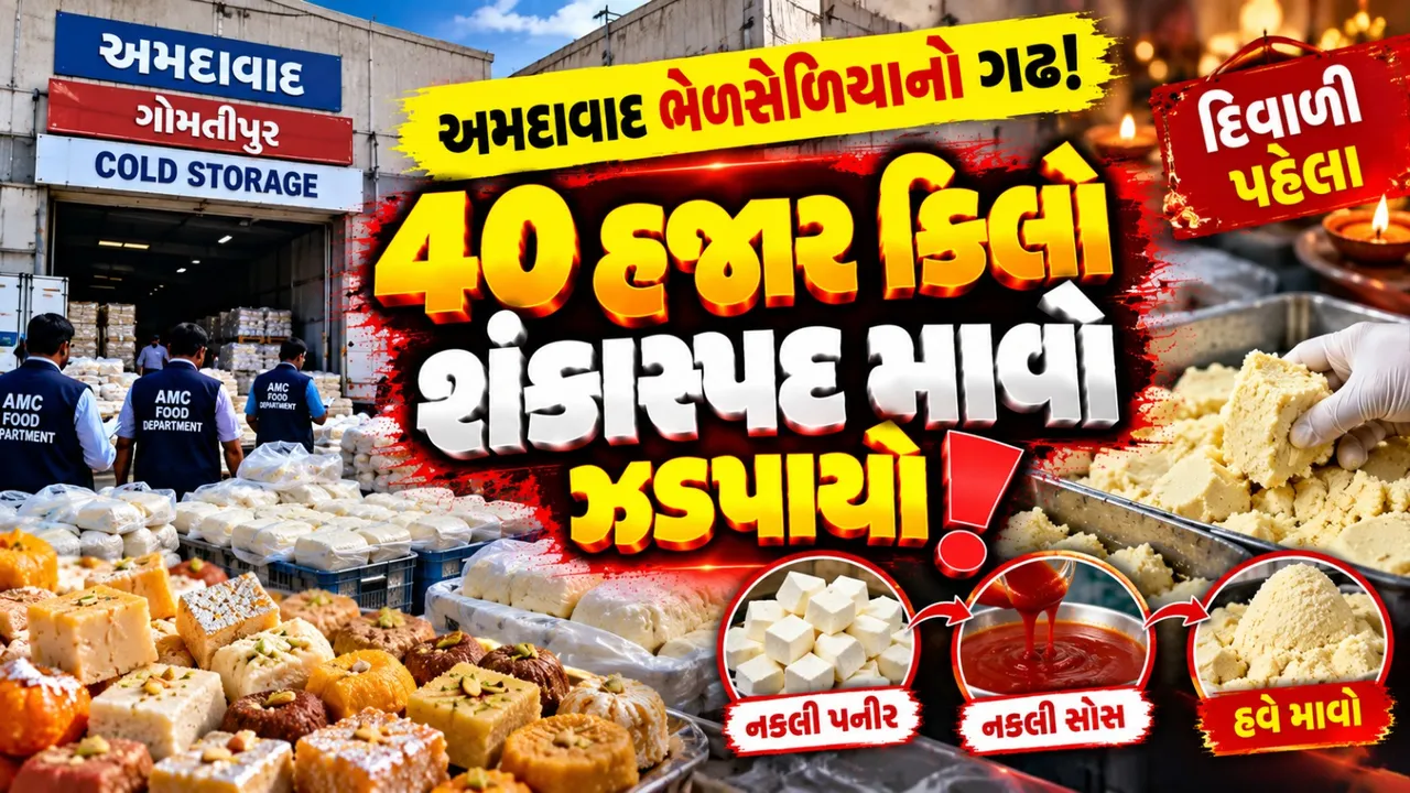 અમદાવાદમાં 40 હજાર કિલો શંકાસ્પદ માવો ઝડપાયો, દિવાળી પહેલાં ફૂડ વિભાગની મોટી કાર્યવાહી