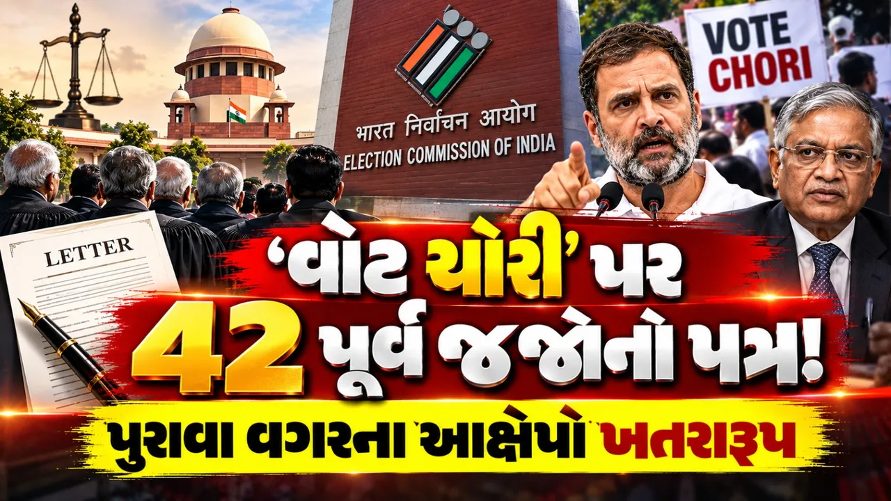 ‘વોટ ચોરી’ના આરોપો વચ્ચે 42 પૂર્વ જજોનો પત્ર, કહ્યું- પુરાવા વગરના આક્ષેપ લોકશાહી માટે ખતરારૂપ