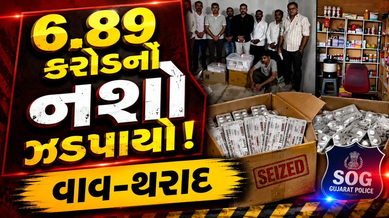 થરાદમાં મેડિકલ લાયસન્સનો દુરુપયોગ, કરોડોની ટ્રામાડોલ ગોળીઓ જપ્ત