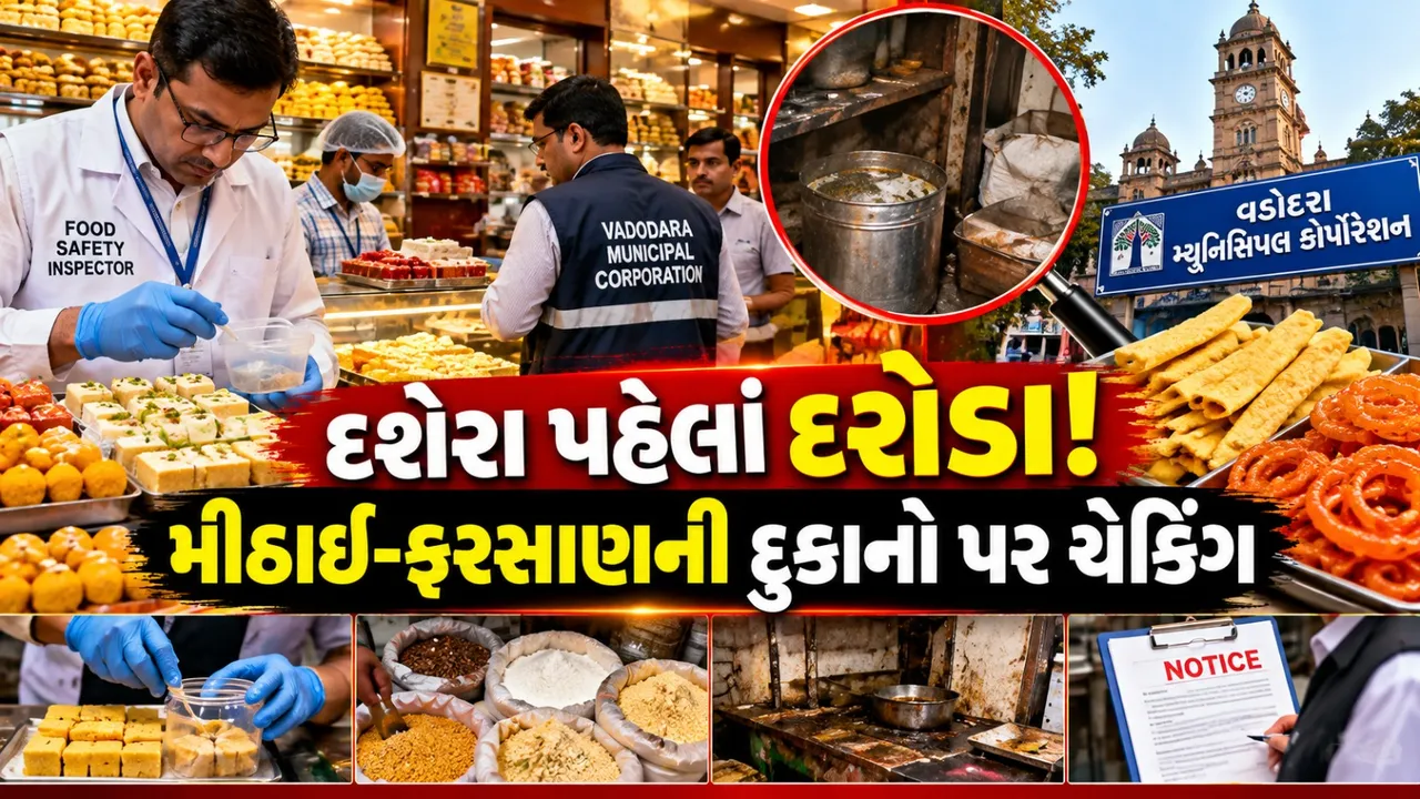 દશેરા પહેલાં વડોદરા પાલિકાના દરોડા, મીઠાઈ-ફરસાણની દુકાનોમાં ચેકિંગ