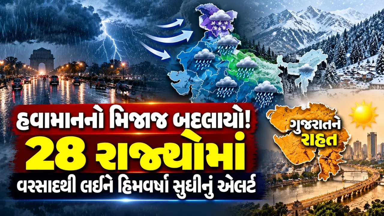 દિલ્હીથી કાશ્મીર સુધી હવામાન બદલાશે, ગુજરાતમાં ગરમી અને બફારો યથાવત