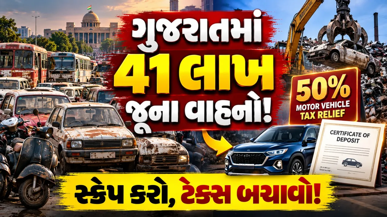 ગુજરાતમાં 41 લાખથી વધુ જૂના વાહનો! 50% સુધી ટેક્સ રાહત છતાં સ્ક્રેપિંગનો પડકાર